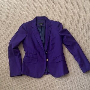 J Crew Women's Schoolboy Purple Blazer